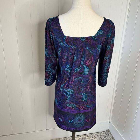 A Touch of Class Clothing Womens L/XL Tunic Top Purple Square Neck 3/4 Sleeves - Picture 6 of 13